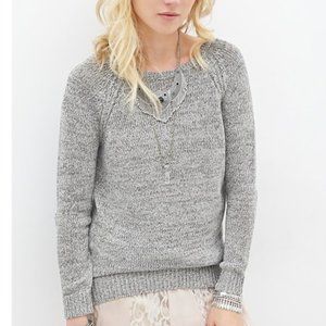 FOREVER 21 Back Zip Marled Knit Sweater